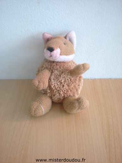 Doudou Renard Doudou et compagnie Marron Traces rose  dans son coup

petit modèle