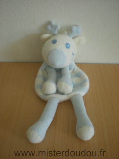 Doudou Renne Sucre d orge Bleu 