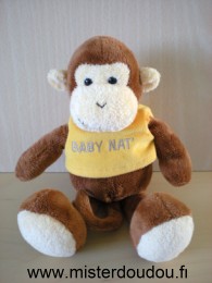 Doudou Singe Baby nat Marron tshirt jaune baby nat 