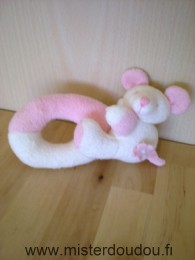 Doudou Souris Happy horse Rose blanc 