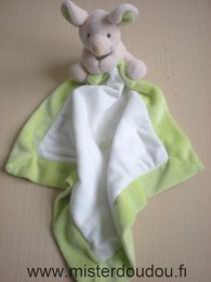 Doudou Souris - Marque non connue - Beige mouchoir blanc vert 