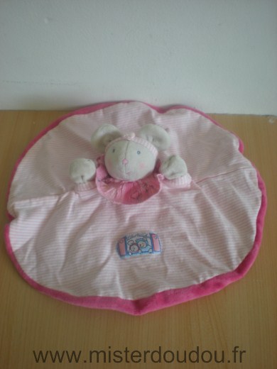 Doudou Souris Moulin roty Lila gris raye rose blanc 