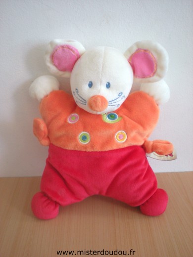 Doudou Souris Nicotoy Orange rouge 