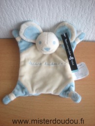 Doudou Souris Tout compte fait Ecru bleu clair 