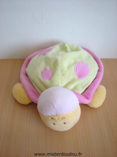 Doudou Tortue Tex Vert rose 