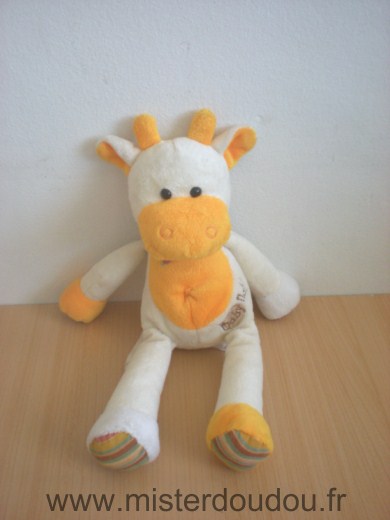 Doudou Vache Baby nat Ecru jaune 