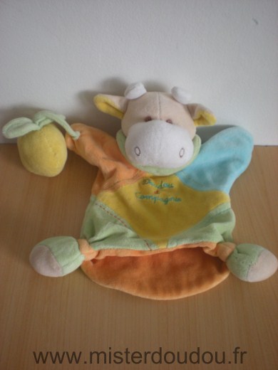 Doudou Vache Doudou et compagnie Jaune bleu irange jaune Doudou usagé petit prix