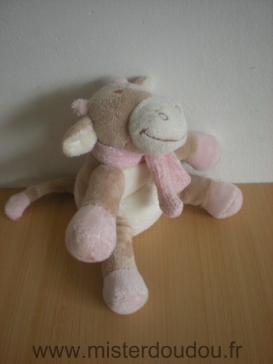 Doudou Vache Noukie s Lola beige et rose 