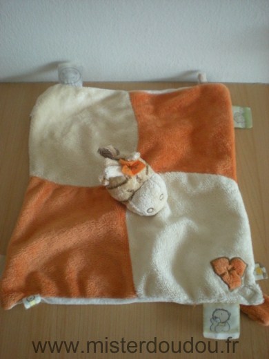 Doudou Zébre Noukie s Orange beige fleur 