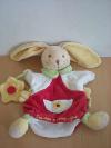 Lapin-Doudou-et-compagnie-Blanc-rouge-fleur-jaune