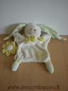 Lapin-Doudou-et-compagnie-Blanc-vert-fleur-jaune