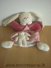 Lapin-Doudou-et-compagnie-Rose-bordeau-avec-bebe-lapin