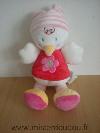 Oiseau-Nicotoy-Blanc-rouge-avec-fleur-rose-bonnet-rose-raye-blanc