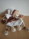 Ours-Doudou-et-compagnie-Marron-beige-blanc-avec-gland