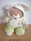 Ours-Nicotoy-Beige-habit-de-lapin-vert-Grand-modele